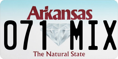 AR license plate 071MIX