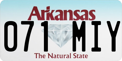 AR license plate 071MIY