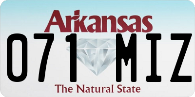 AR license plate 071MIZ
