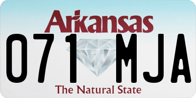 AR license plate 071MJA