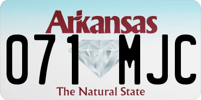 AR license plate 071MJC