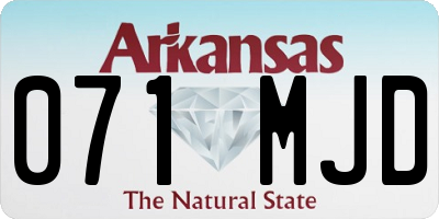 AR license plate 071MJD