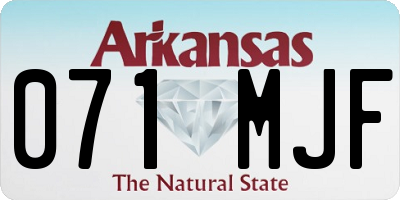 AR license plate 071MJF
