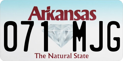 AR license plate 071MJG