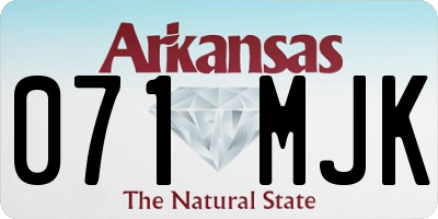AR license plate 071MJK