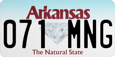 AR license plate 071MNG