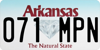 AR license plate 071MPN