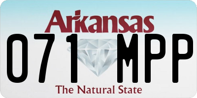 AR license plate 071MPP