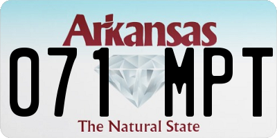 AR license plate 071MPT