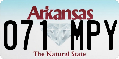 AR license plate 071MPY