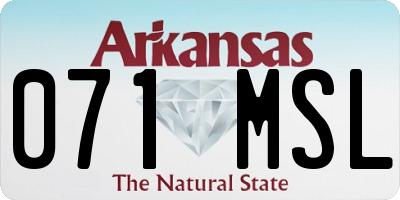 AR license plate 071MSL