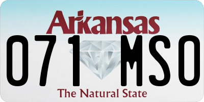 AR license plate 071MSO