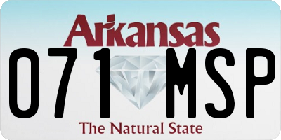 AR license plate 071MSP
