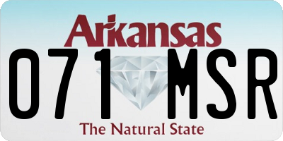 AR license plate 071MSR