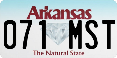 AR license plate 071MST