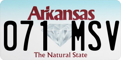 AR license plate 071MSV
