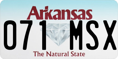AR license plate 071MSX