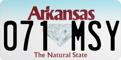 AR license plate 071MSY