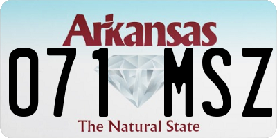 AR license plate 071MSZ