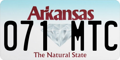 AR license plate 071MTC
