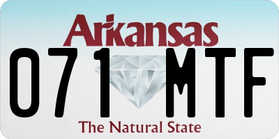 AR license plate 071MTF