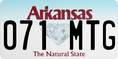AR license plate 071MTG