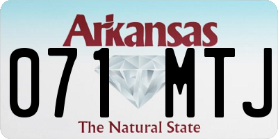 AR license plate 071MTJ