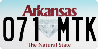 AR license plate 071MTK