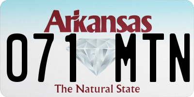 AR license plate 071MTN