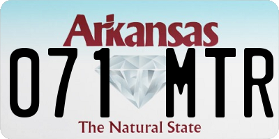 AR license plate 071MTR