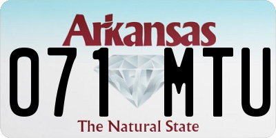 AR license plate 071MTU