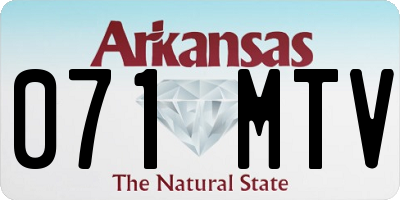 AR license plate 071MTV