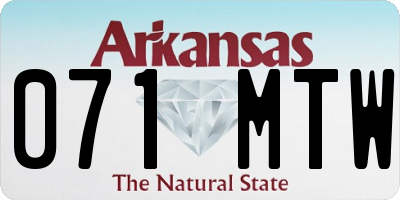 AR license plate 071MTW