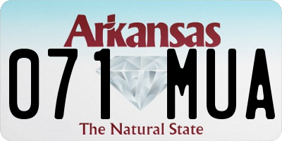 AR license plate 071MUA