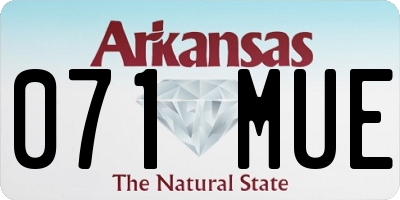 AR license plate 071MUE