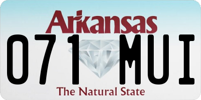 AR license plate 071MUI