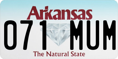AR license plate 071MUM