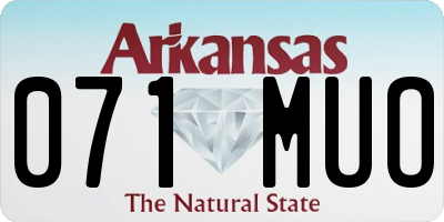AR license plate 071MUO