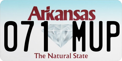 AR license plate 071MUP