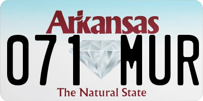 AR license plate 071MUR