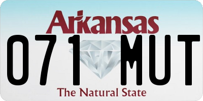 AR license plate 071MUT