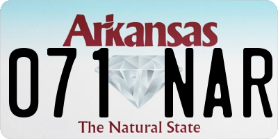 AR license plate 071NAR