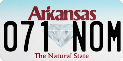 AR license plate 071NOM
