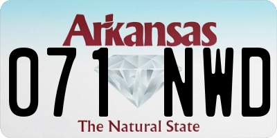 AR license plate 071NWD