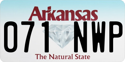 AR license plate 071NWP