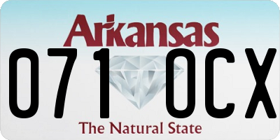 AR license plate 071OCX