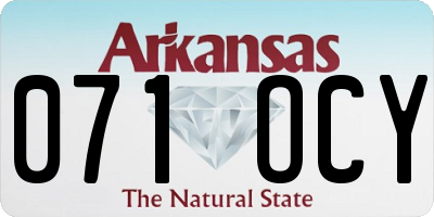 AR license plate 071OCY