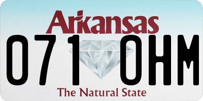 AR license plate 071OHM