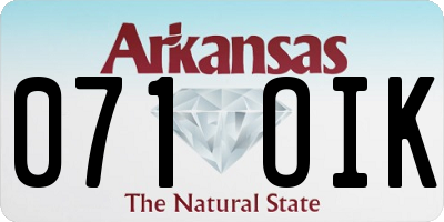 AR license plate 071OIK