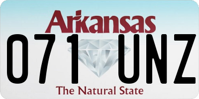 AR license plate 071UNZ